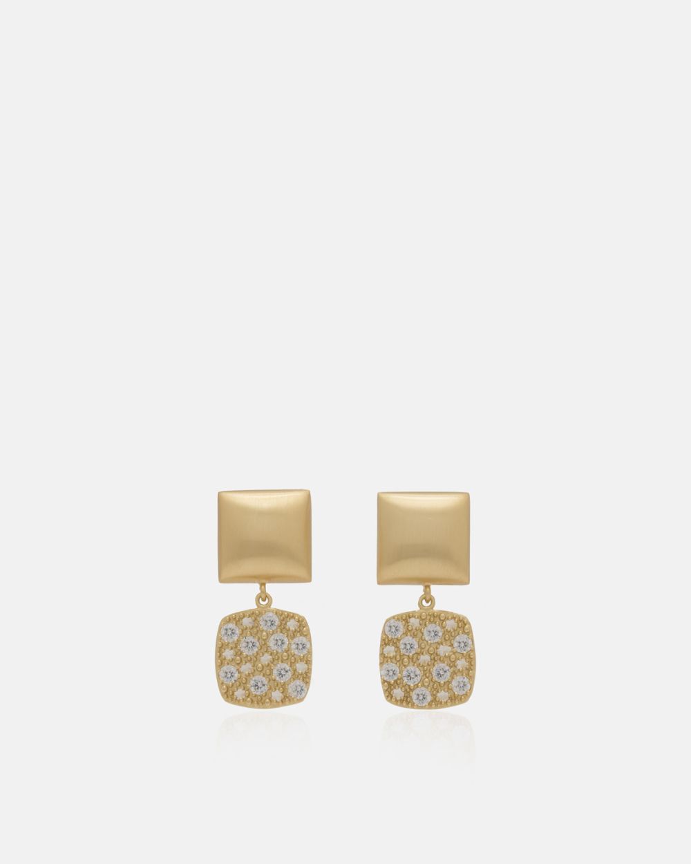 Superb Earrings in Gold Plated Silver with Zirconias