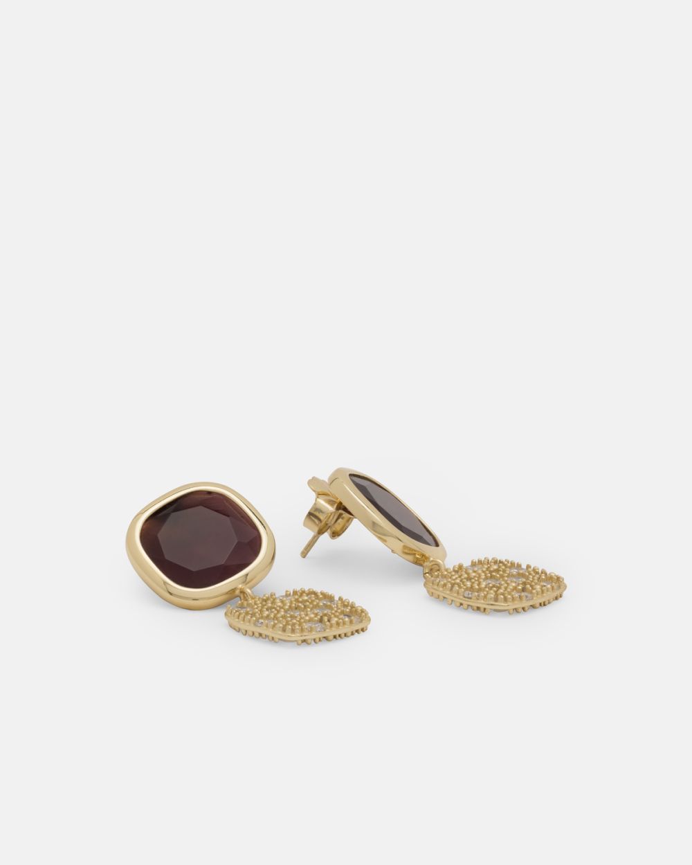 Superb Earrings Umber in Gold Plated Silver with Zirconias