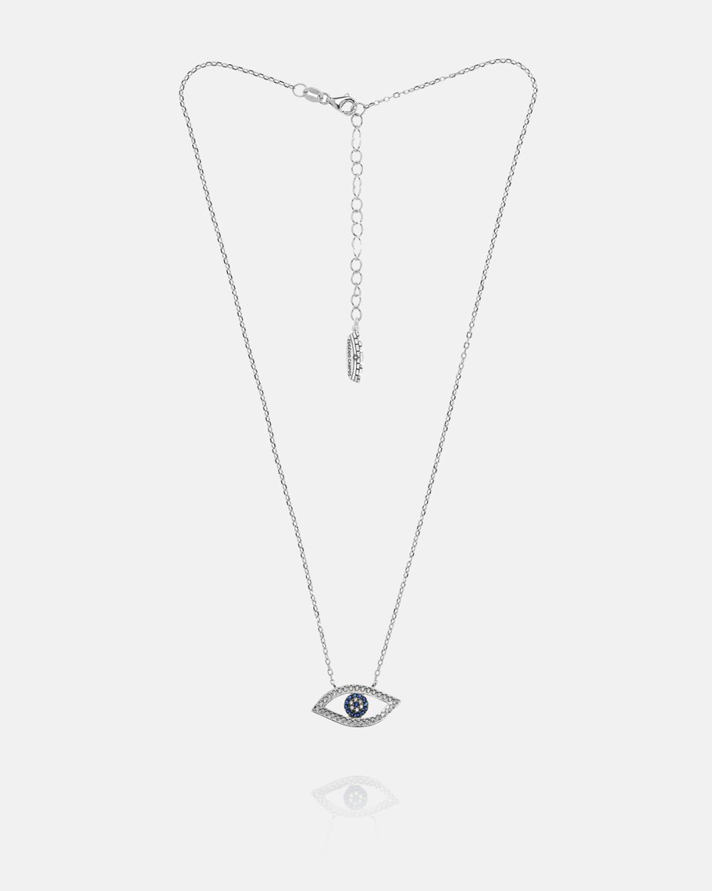 Blue Mystic Eye Necklace in Silver