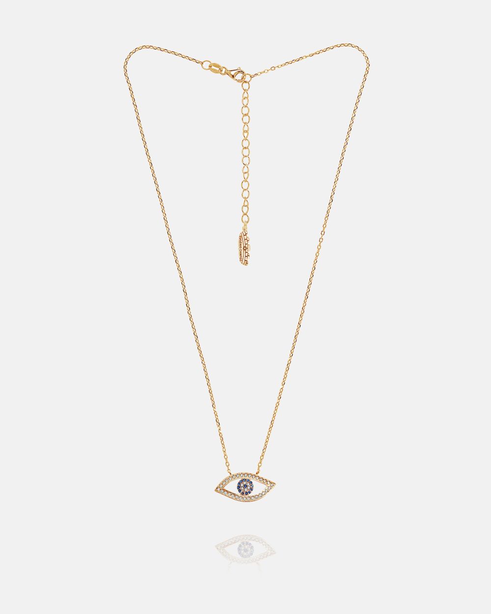 Blue Mystic Eye Necklace in Gold-Plated Silver