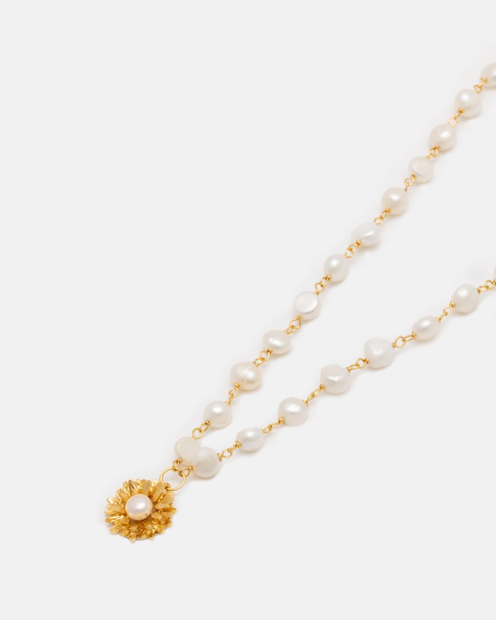 Alma Necklace in Gold Plated Silver with Pearls