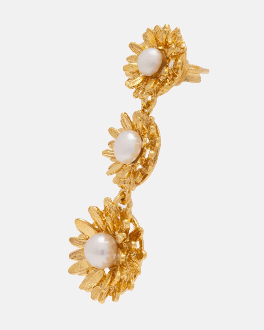 Alma II Earrings in Gold Plated Silver with Pearls