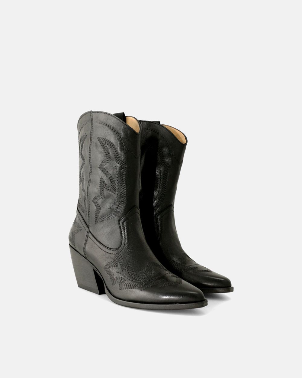 Cabbage Leather Black Mid Boot