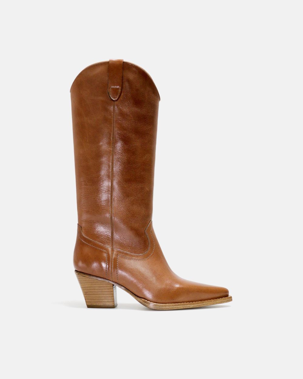 Caren Leather Cognac High