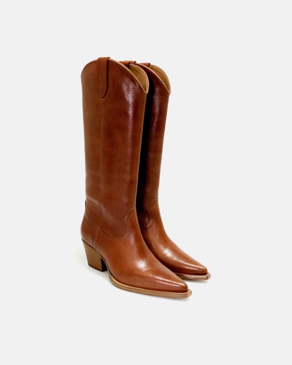 Caren Leather Cognac High