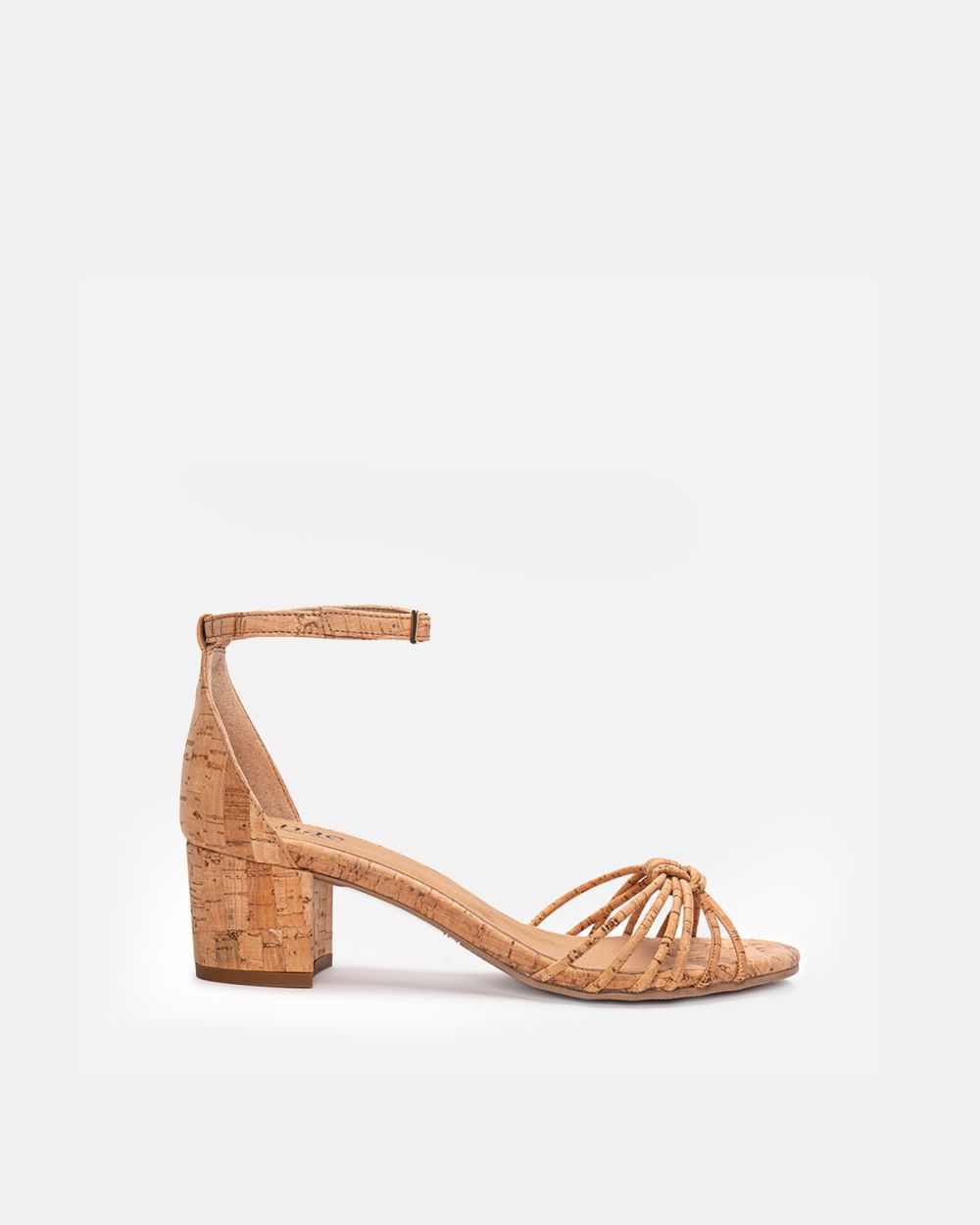 Ange Cork vegan sandals with heel