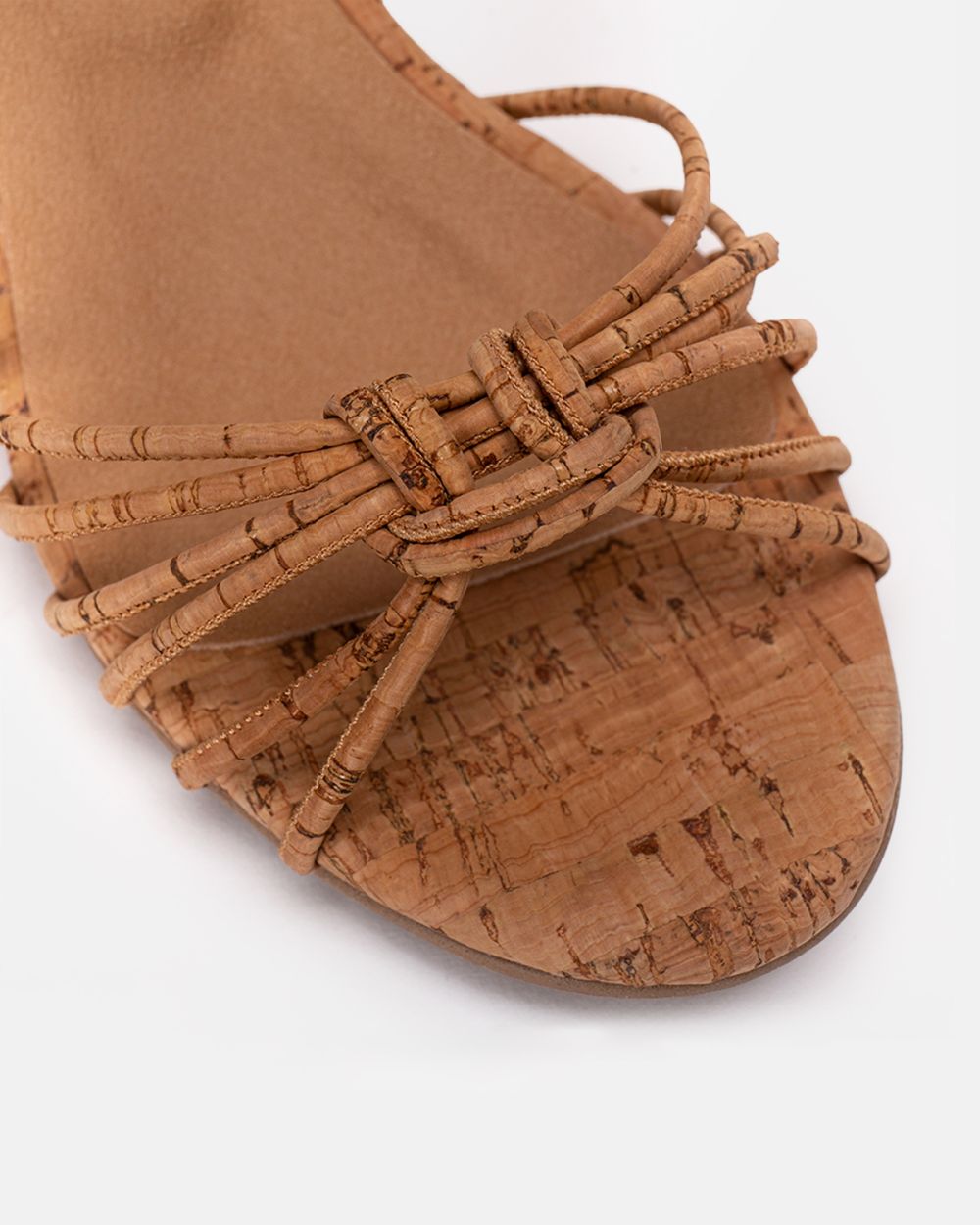 Ange Cork vegan sandals with heel