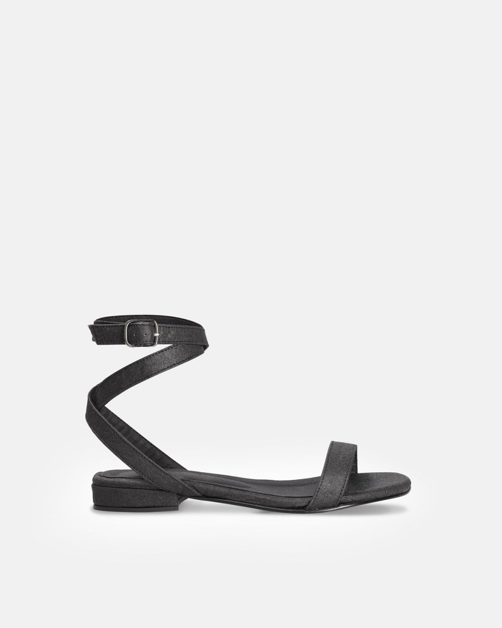 Basil Black Vegan Sandals with ankle straps