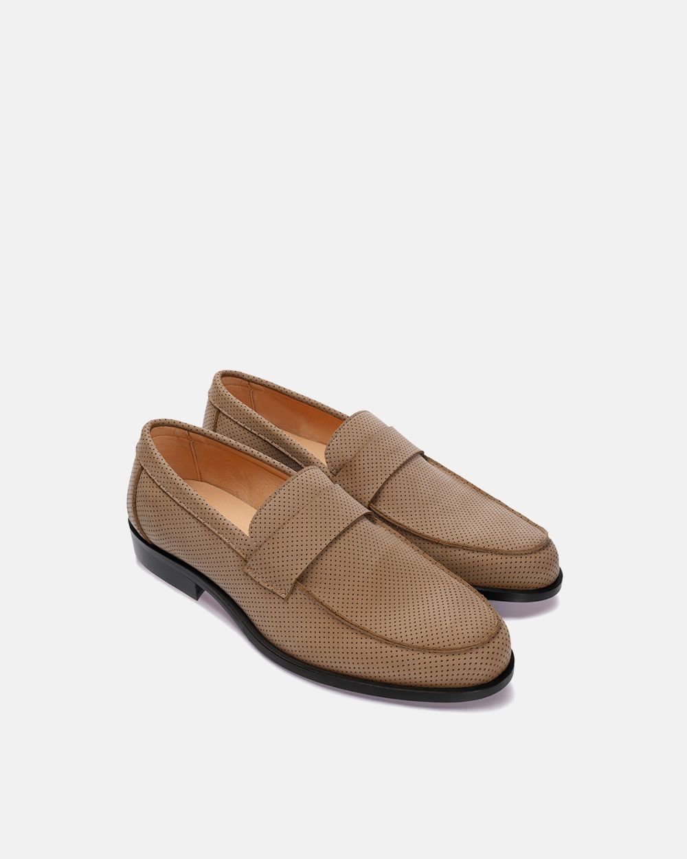 Colen Beige perforated moccasin vegan loafer