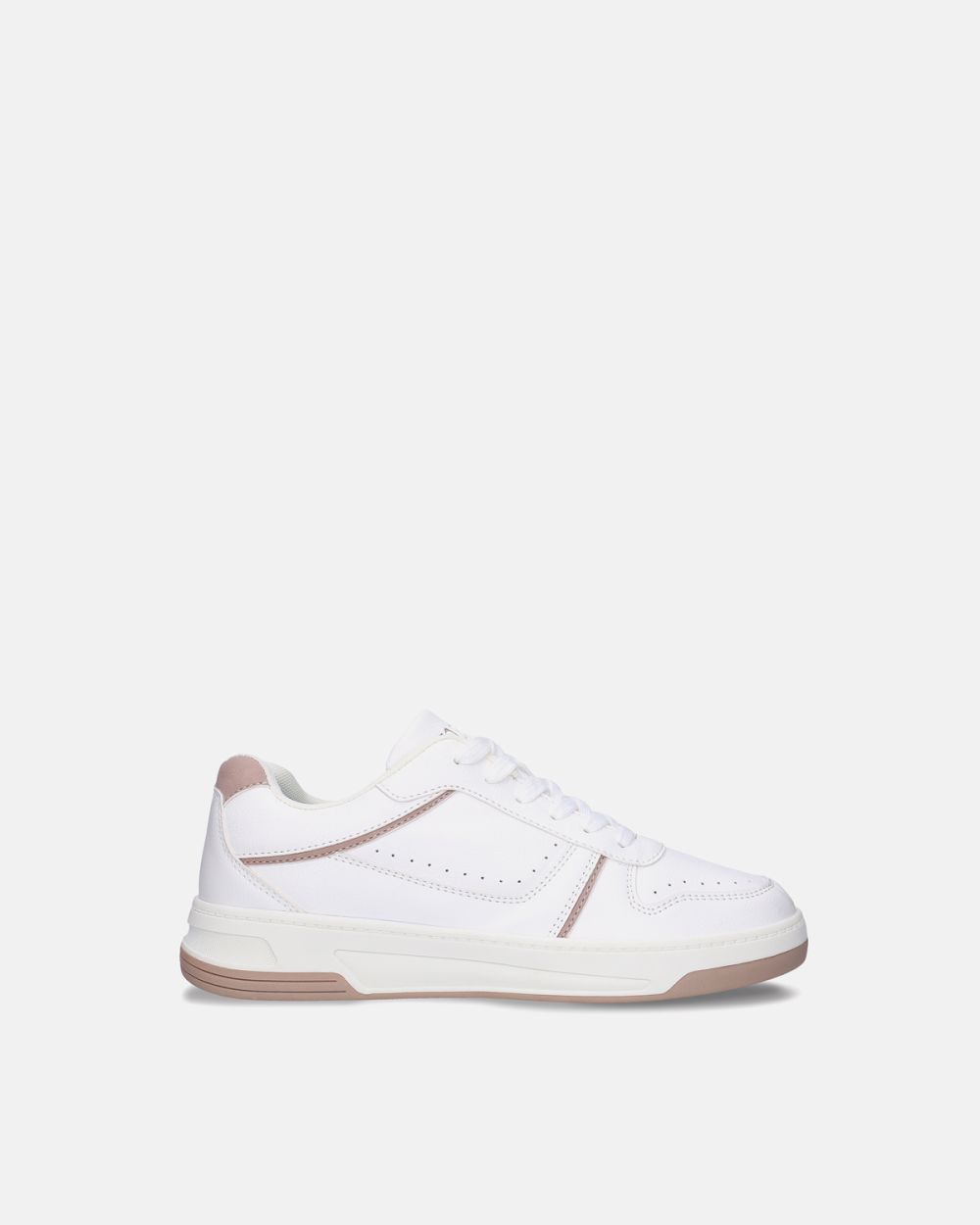 Dara White lace-up basic sport sneakers