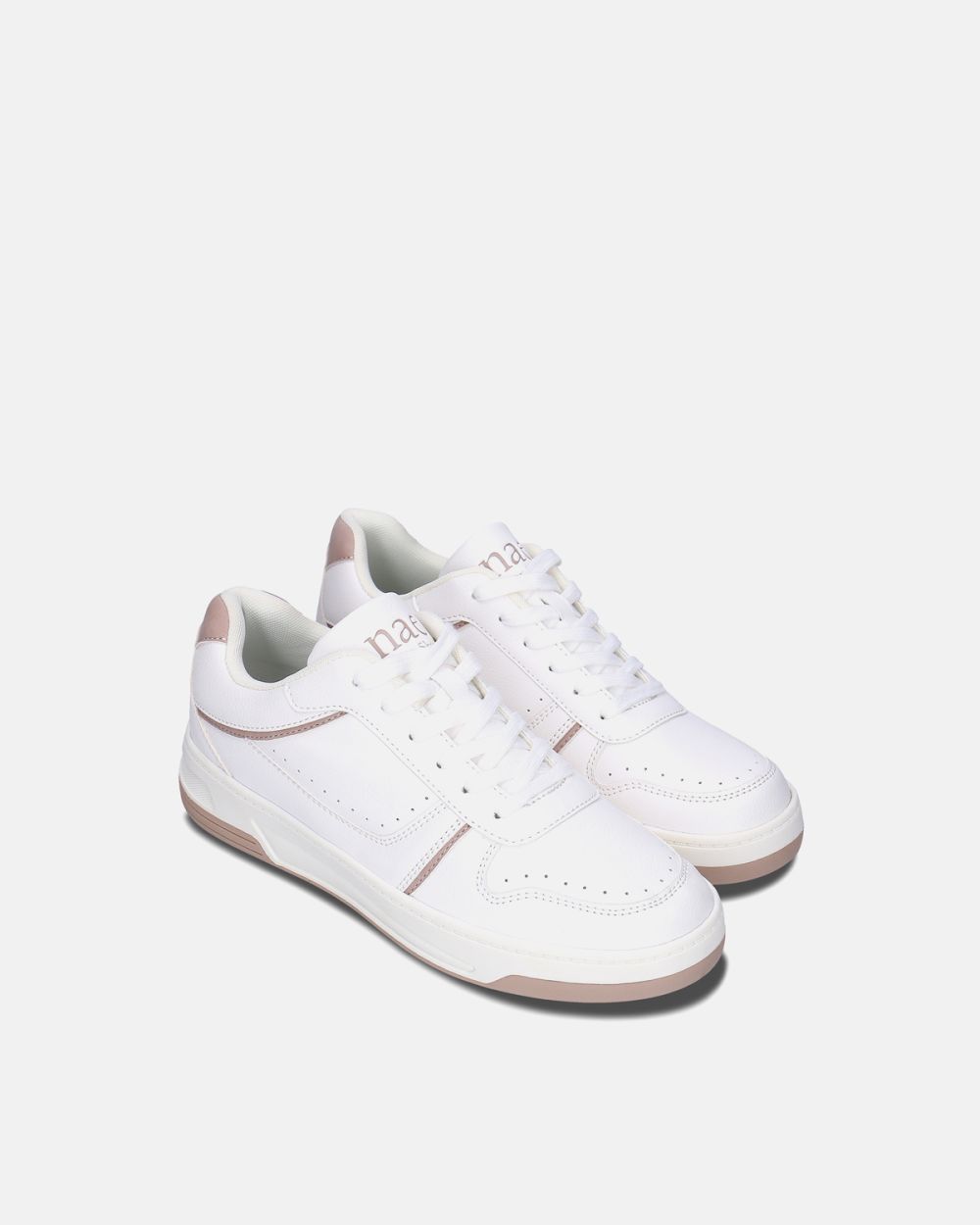 Dara White lace-up basic sport sneakers