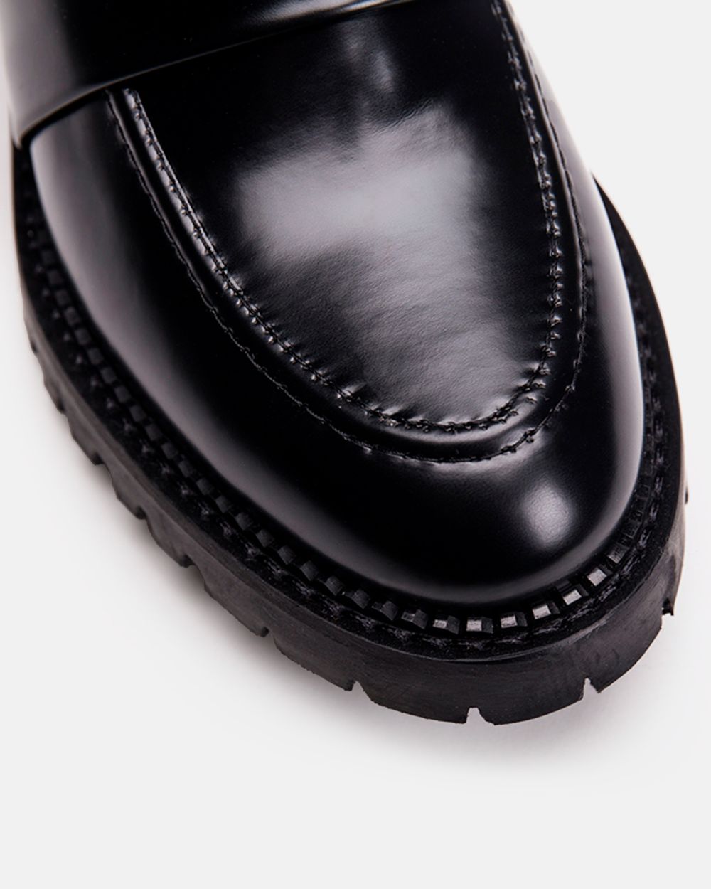 Elena Black vegan loafer chunky sole