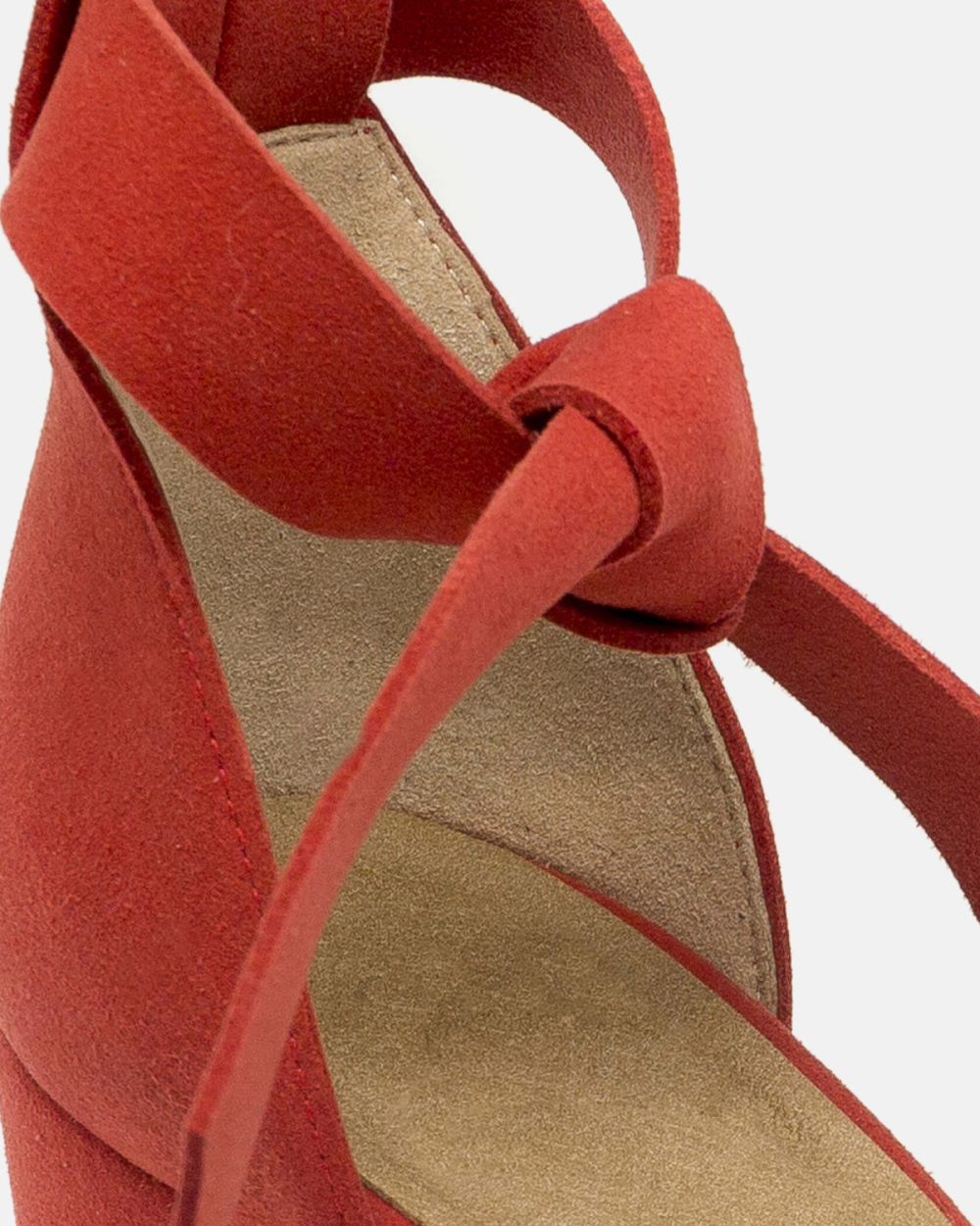 Estela - Red ankle strap sandal