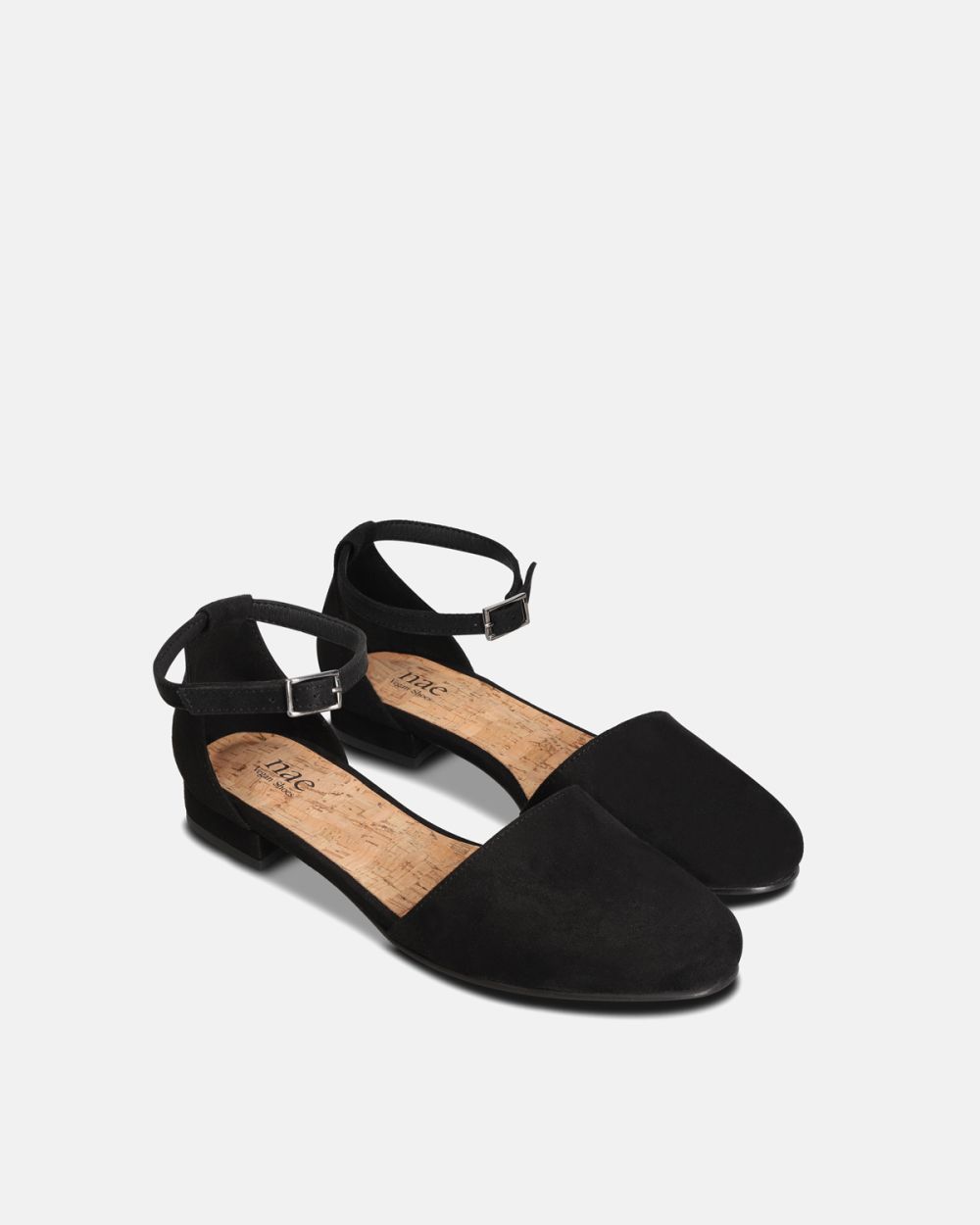 Flora Suede Vegan Ballerinas with a buckle