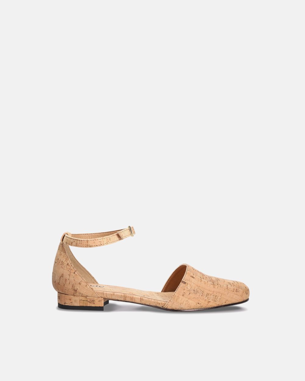 Flora Cork Vegan Ballerinas with a buckle