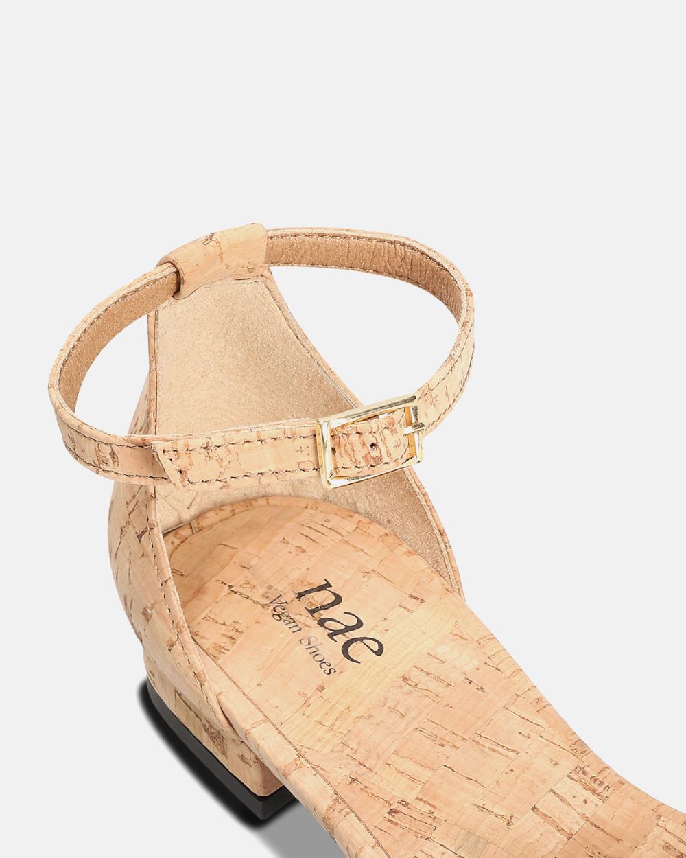 Flora Cork Vegan Ballerinas with a buckle