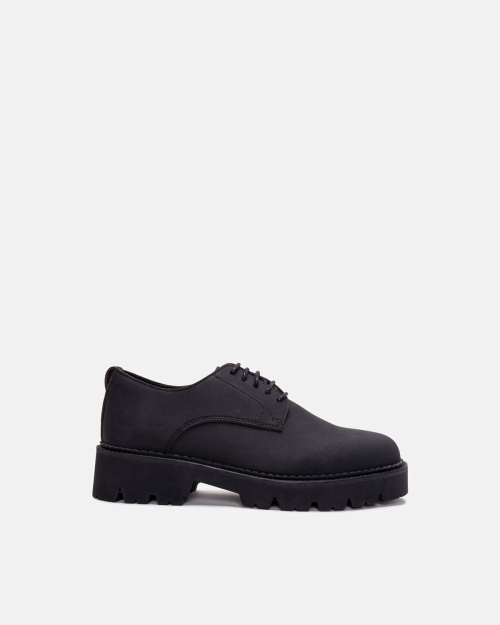 Helen Black Vegan Derby Plain Toe