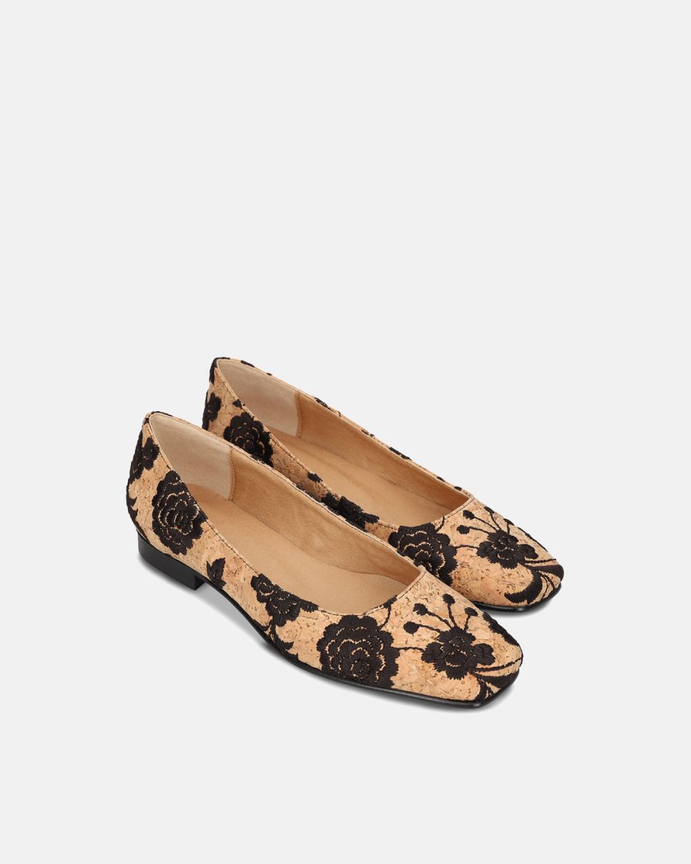 Louise Cork vegan ballerina square toe