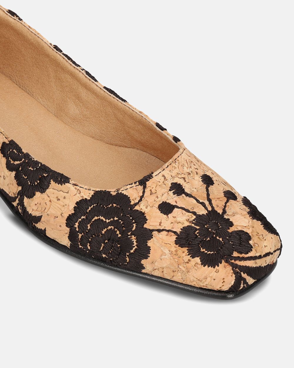 Louise Cork vegan ballerina square toe