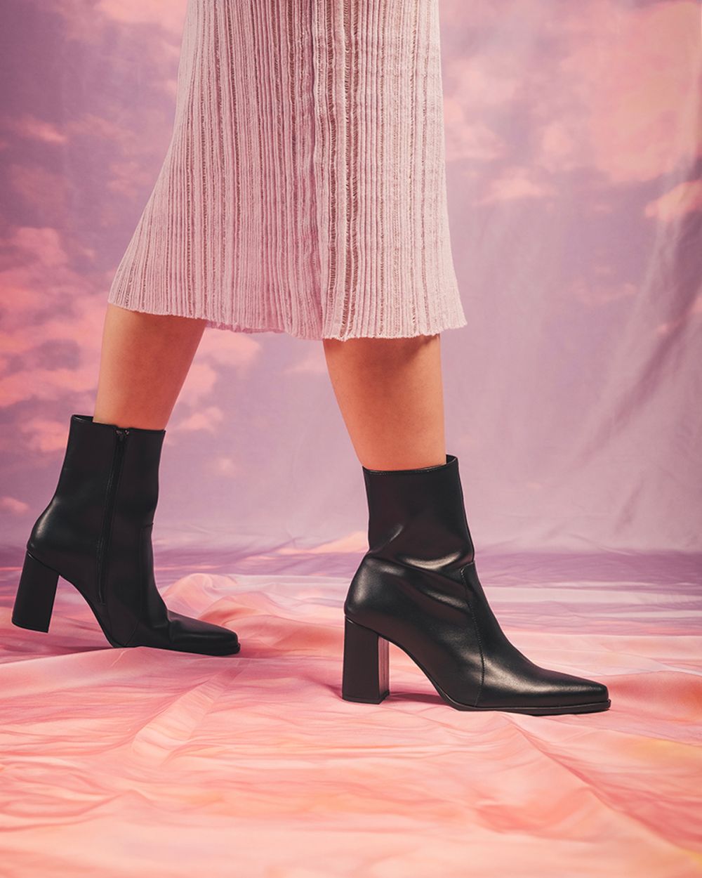 Lydia Black vegan heeled ankle boots