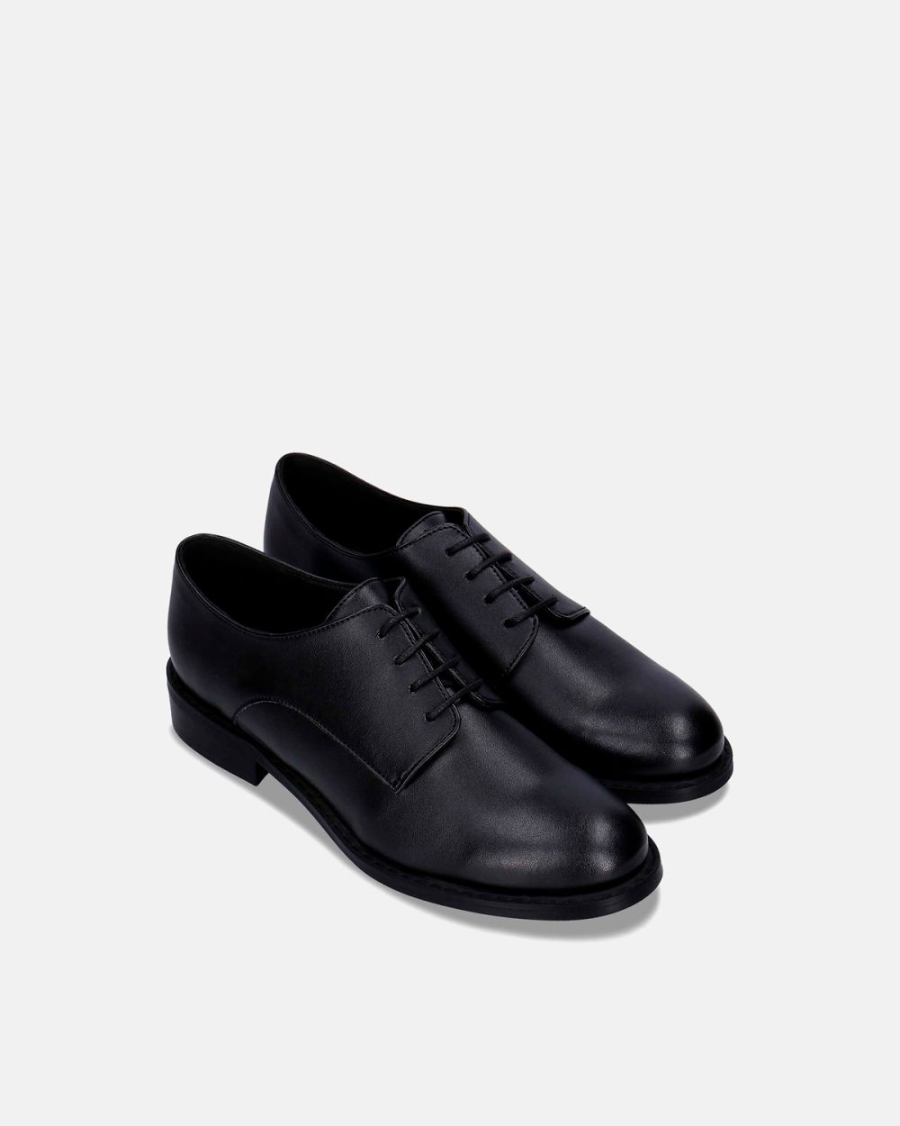 Obe Black vegan derby shoes flat