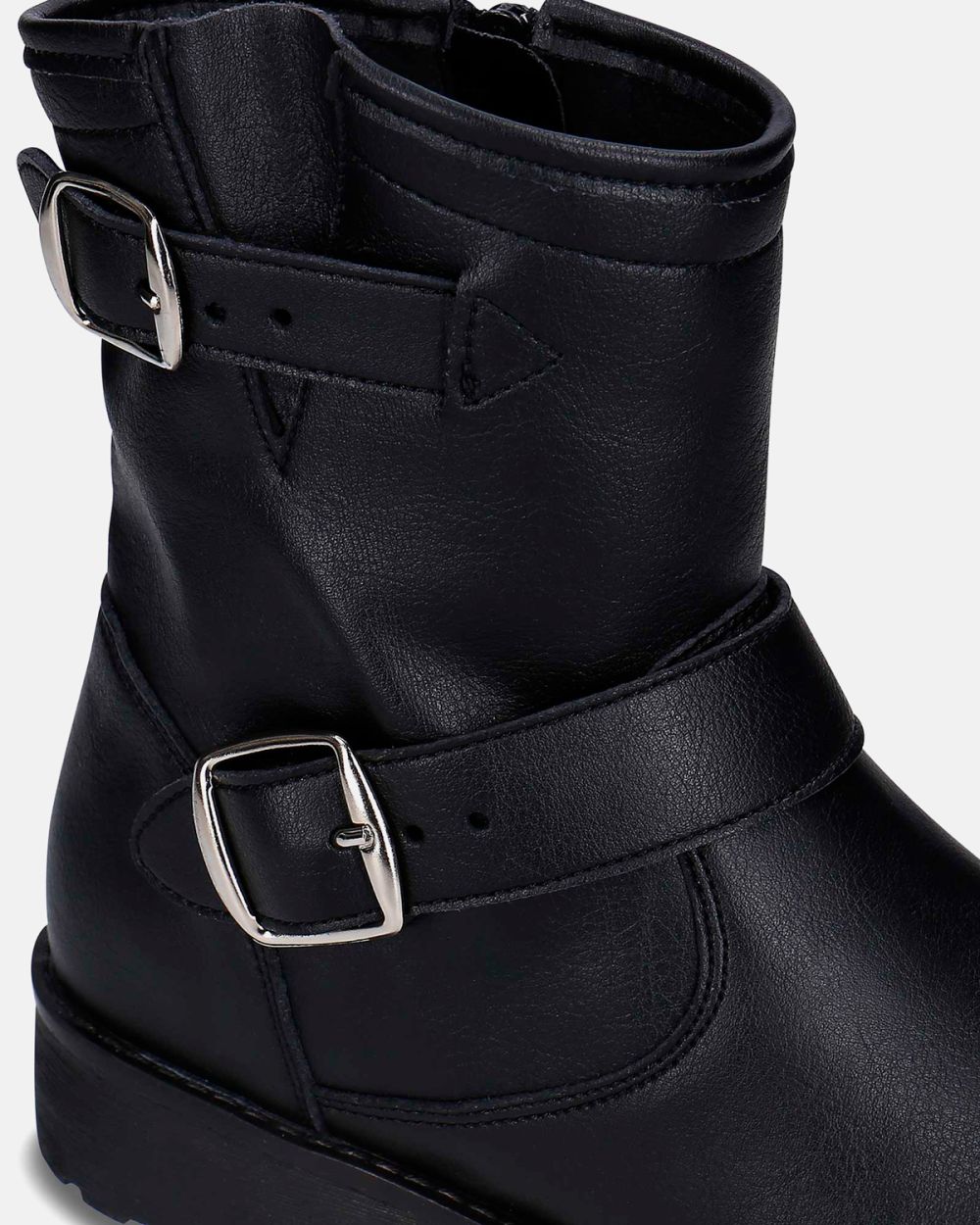 Odet Black boot ankle biker vegan