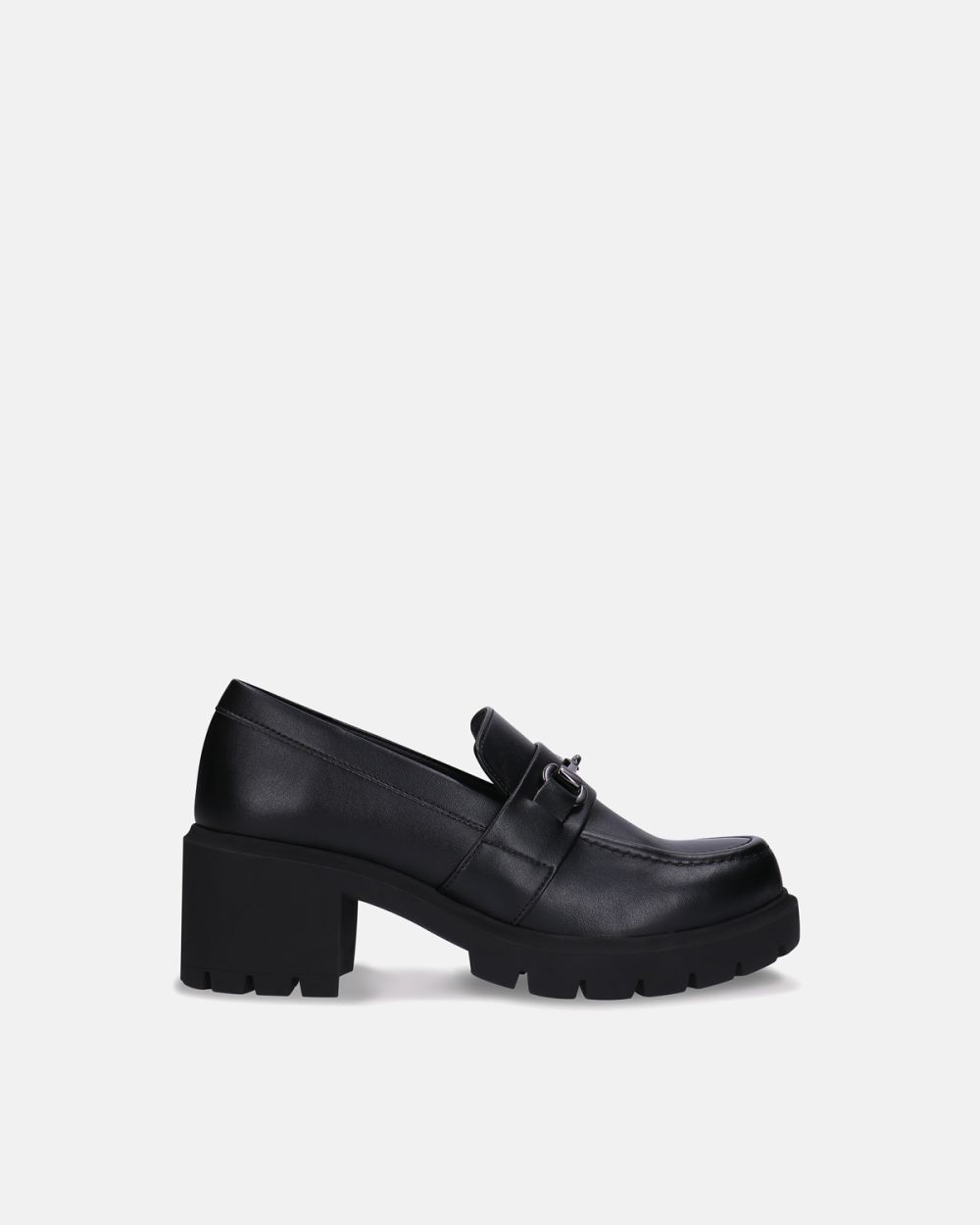 Rais Black vegan heel loafer moccasin