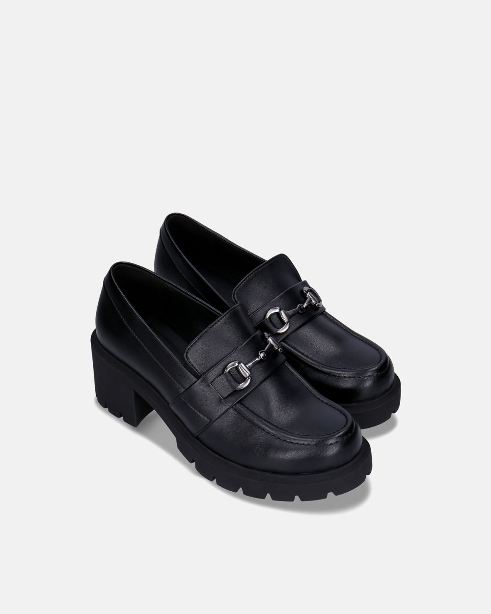 Rais Black vegan heel loafer moccasin