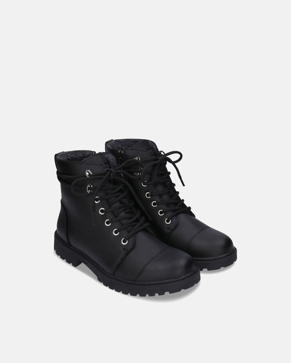 Resta Black vegan lace-up ankle boot