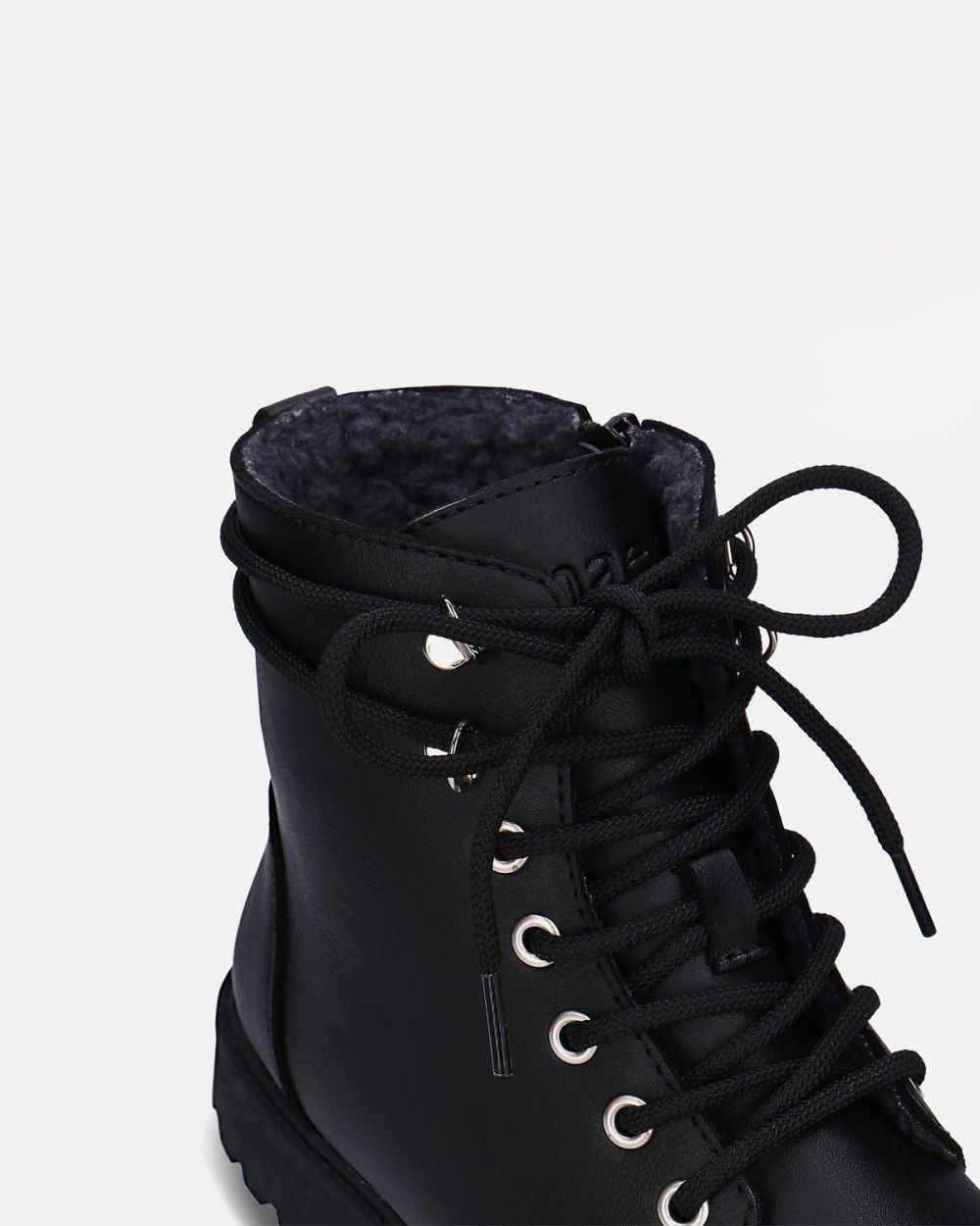 Resta Black vegan lace-up ankle boot