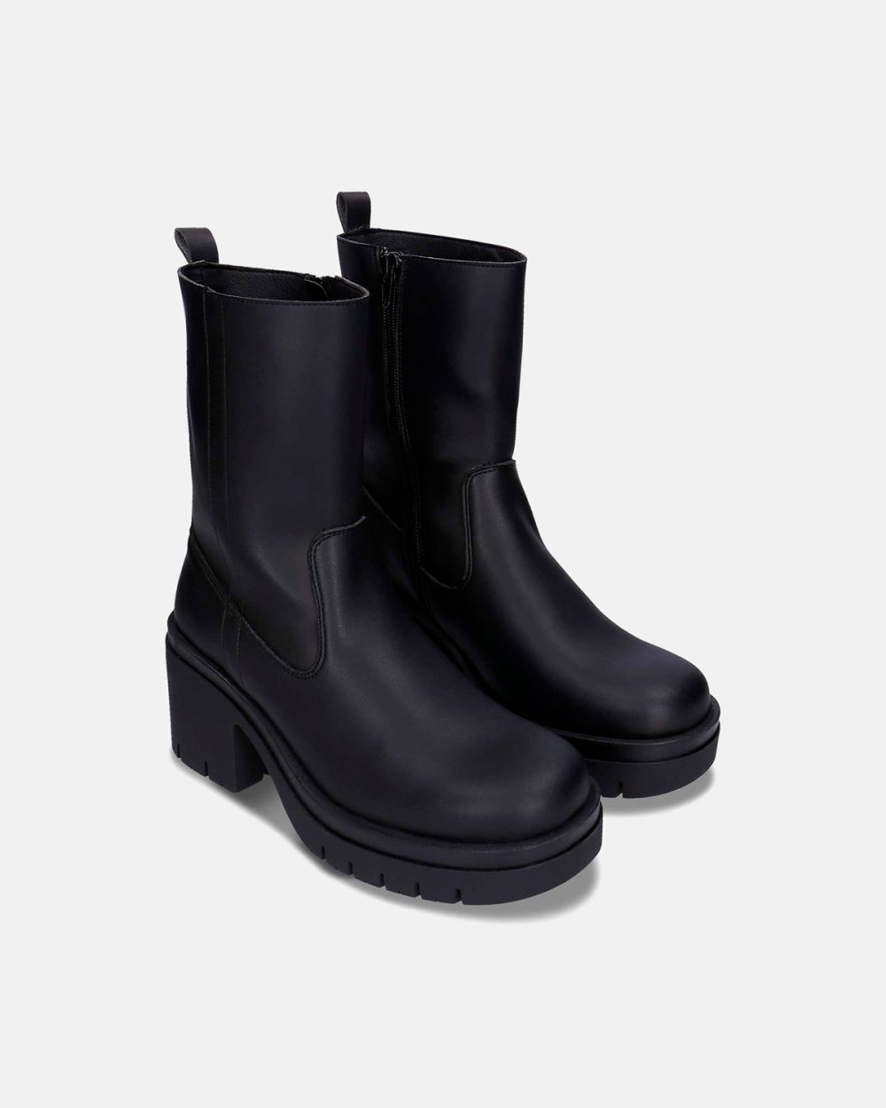 Sima Black platform boots mid-calf