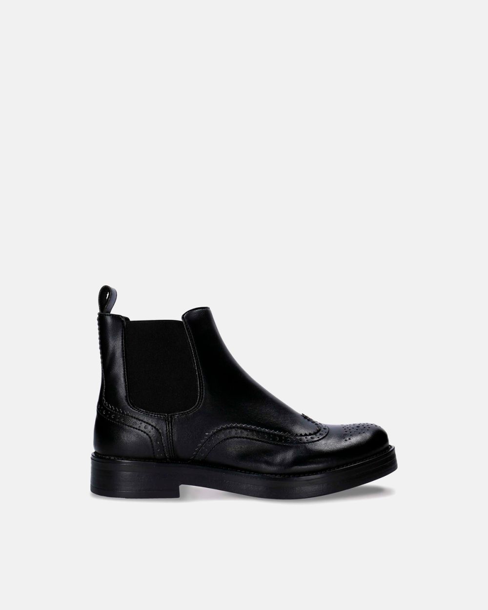 Sisi Black chelsea boots vegan brogue