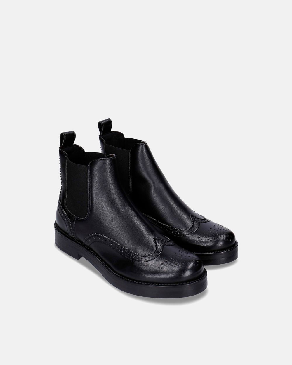 Sisi Black chelsea boots vegan brogue