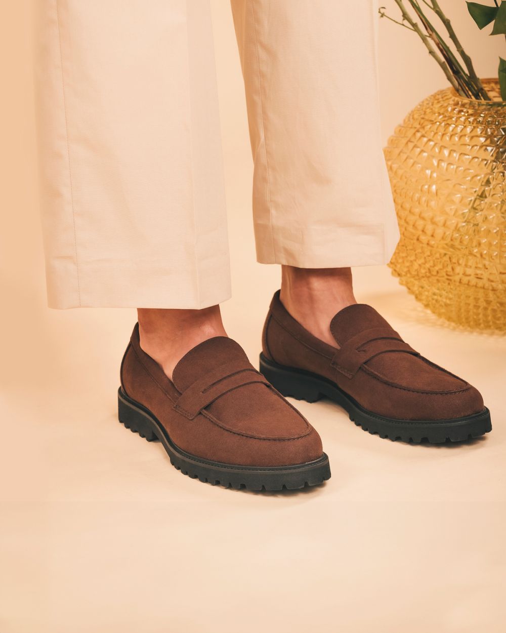 Tango Brown vegan penny loafer