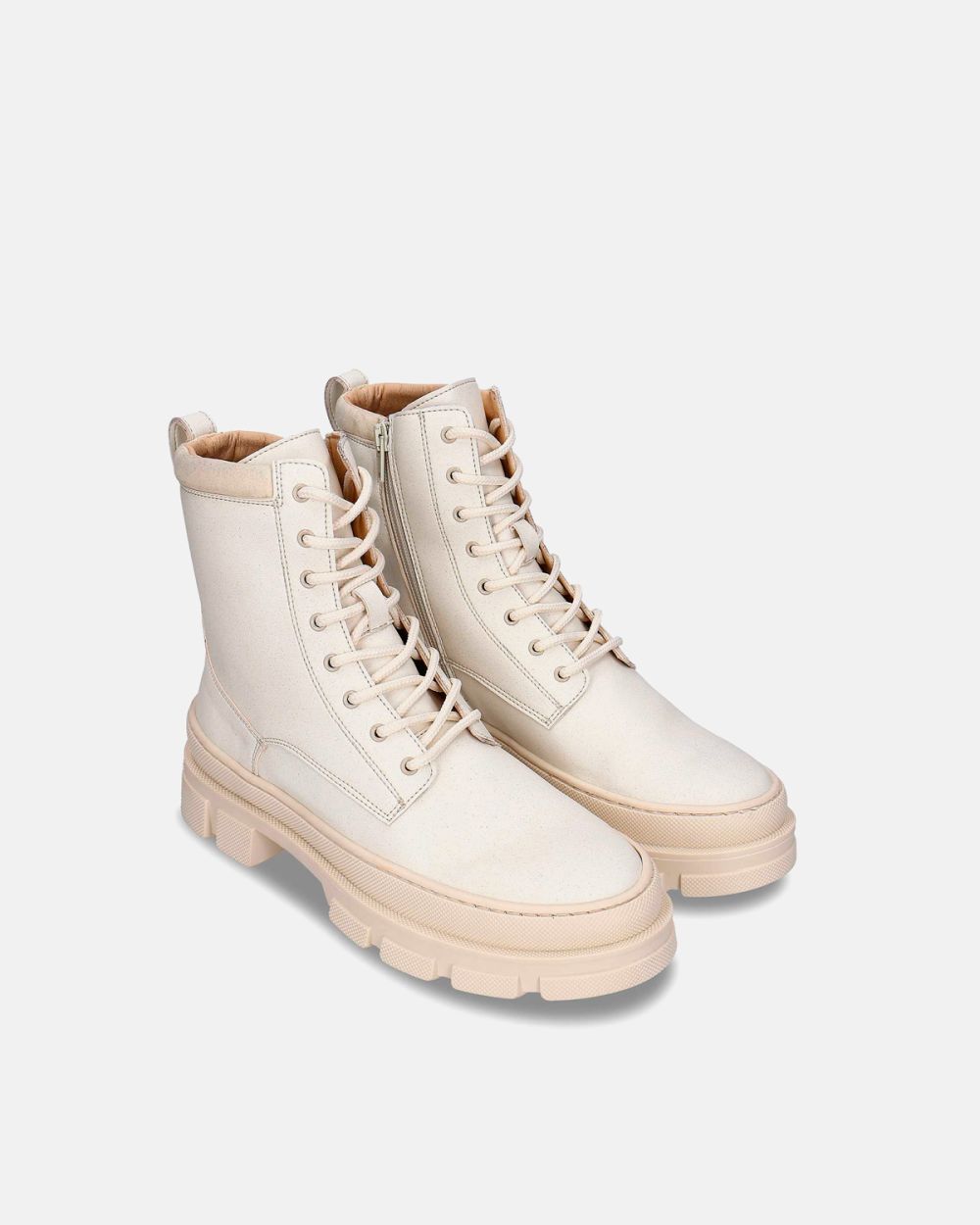 Tea White boots Women zipper chunky