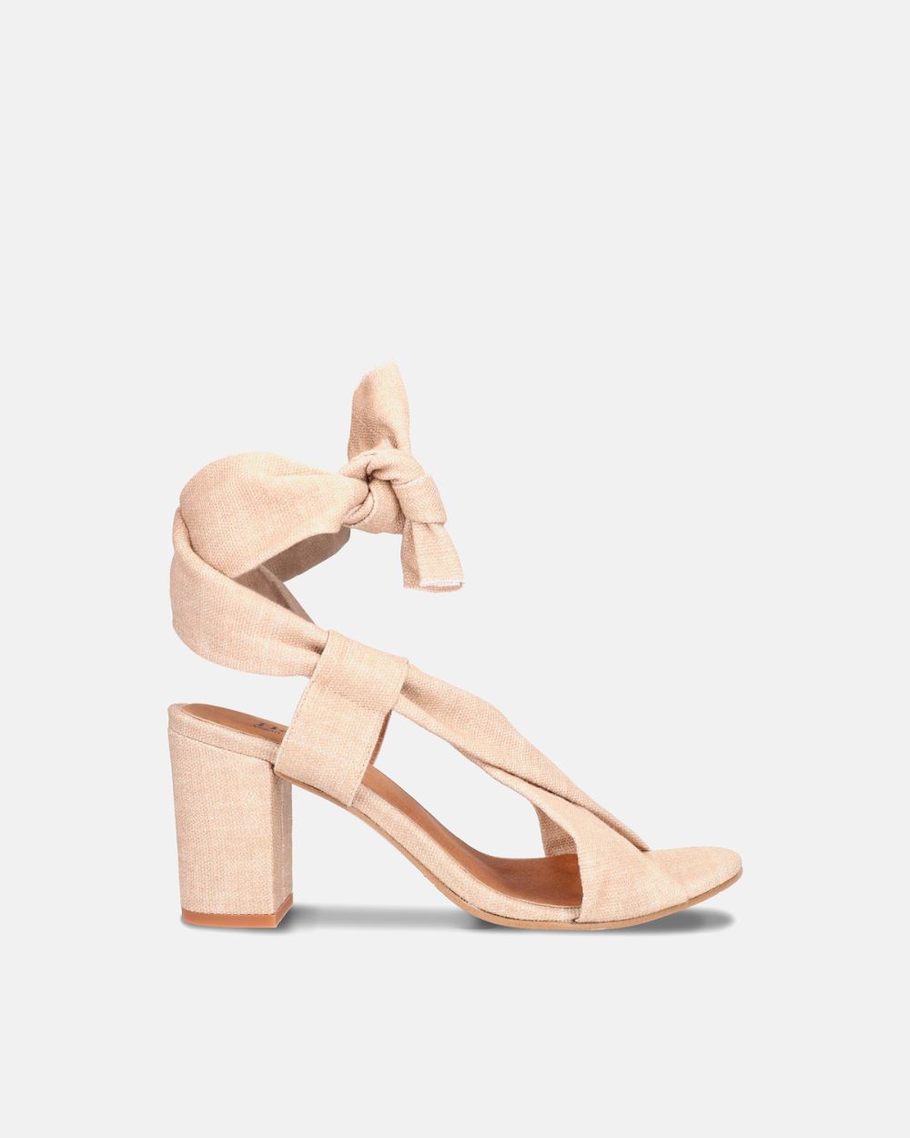 Violet Beige Vegan high-heeled Sandals with a knot