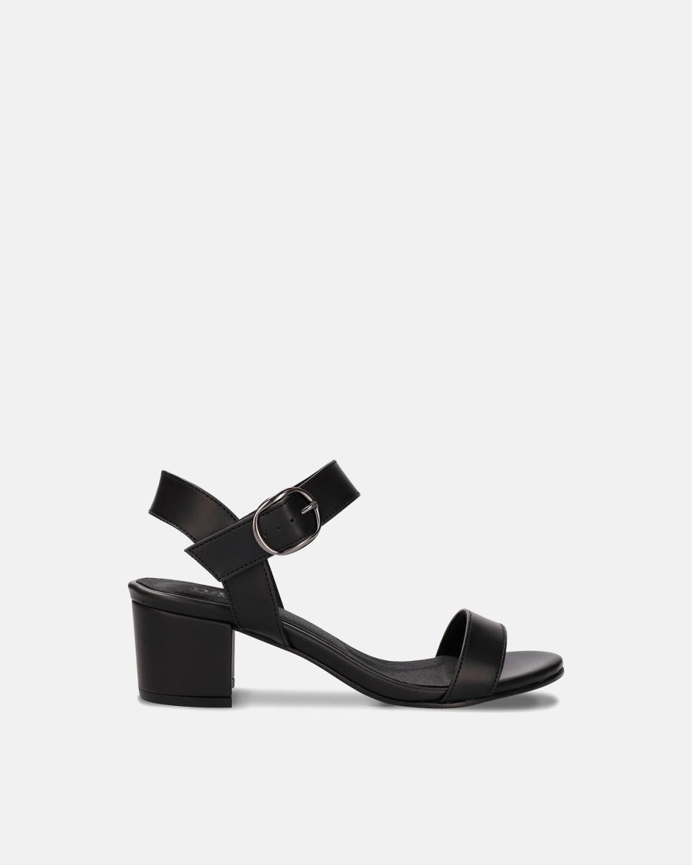 Zinnia Black Vegan heeled Sandals with straps