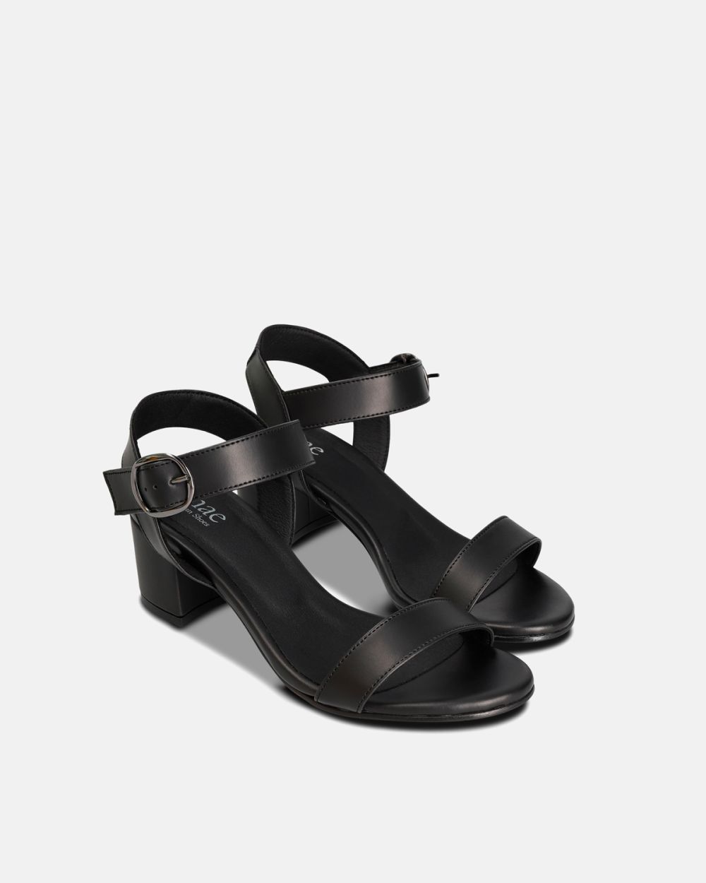 Zinnia Black Vegan heeled Sandals with straps