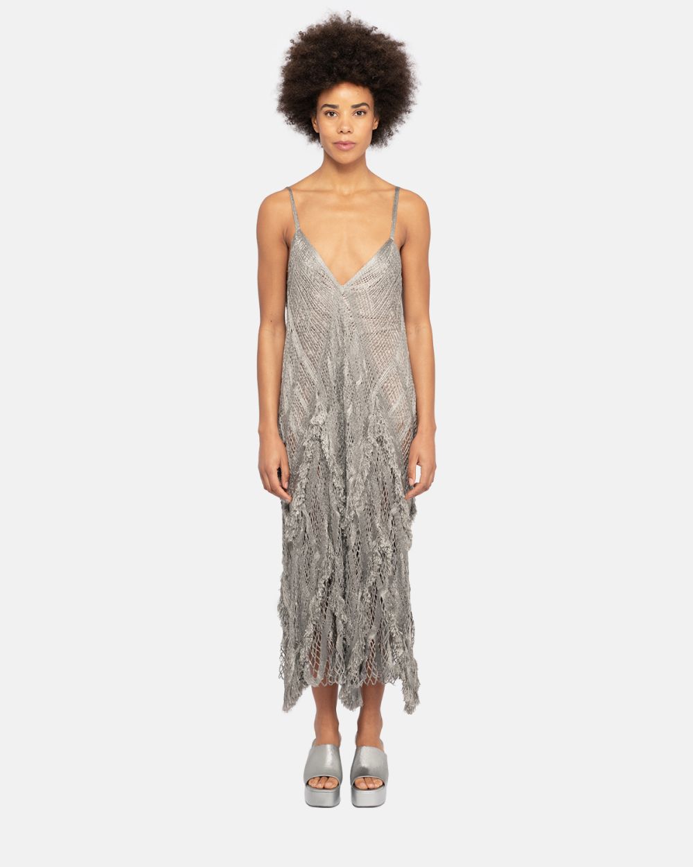 Metallic Fringed Dress