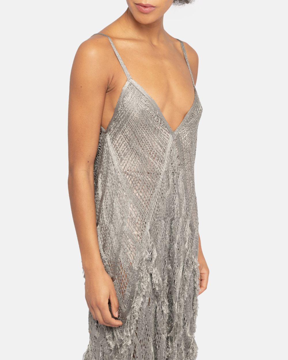 Metallic Fringed Dress