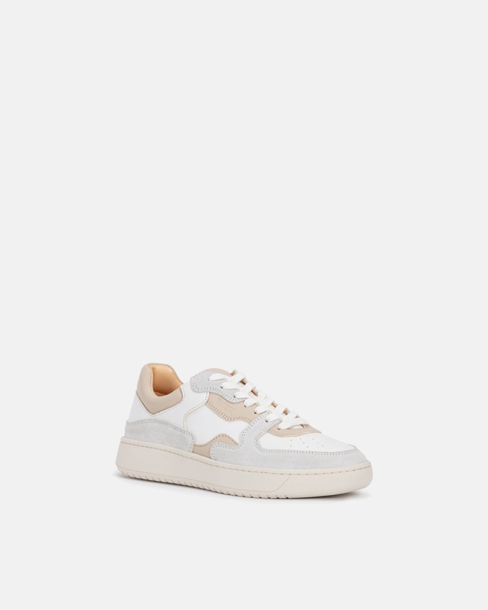 THE SONDER SNEAKERS - White Grey Almond Milk full leather