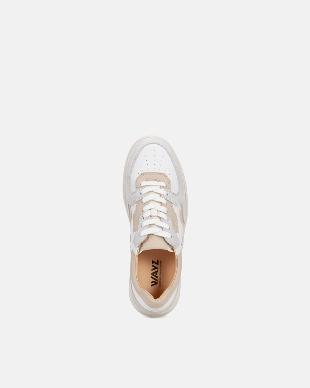 THE SONDER SNEAKERS - White Grey Almond Milk full leather